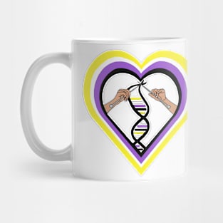 Non-Binary (ENBY) Pride Knitted Heart Mug